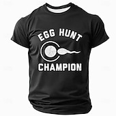 お買い得  メンズおもしろTシャツ-男性用面白いエッグハントチャンピオングラフィックTシャツ - 受胎ユーモア精子と卵のTシャツ