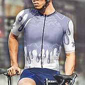 abordables Maillots pour hommes-Homme Maillot Velo Cyclisme Manche Courte Cyclisme Tee-shirt Maillot avec 3 poches arrière VTT Vélo tout terrain Respirable Séchage rapide Conception anatomique Mèche Violet Des sports Vêtement Tenue