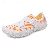 preiswerte Sneaker für Herren-Barfuß-Wasserschuhe für Herren – weiß und orange, schnelltrocknend, verstellbarer Klettverschluss – ideal für Strand- und Wasseraktivitäten
