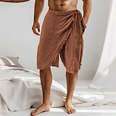 economico Classico-Per uomo Shorts Shorts di Lino Pantaloncini Estivi Shorts da Spiaggia Coulisse Elastico in vita Semplice Comodità Traspirante Lunghezza al ginocchio All&#039;aperto Quotidiano Spiaggia Moda Hawaiano