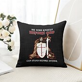 baratos Capa de almofada de férias-Capa de Almofada Decorativa de Páscoa 1PC Cavaleiros Templários Capa de Almofada Quadrada Macia para Quarto Sala de Estar Sofá Cadeira