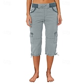 economico pantaloni cargo da donna-Per donna Pantaloni capri Pantaloni da paracadute Moda Streetwear Lunghezza al polpaccio Naturale Blocco di colori Coulisse Tasca Comodo All'aperto Confortevole Streetwear Uscire Rosso arancione