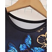 economico Visione 3D della Ragazza &amp; Splendore-Ragazze 3D Farfalla Set Pigiama Set Pigiama Maglietta &amp; Pantaloni Manica Lunga Stampa 3D Autunno Inverno Quotidiano Essenziale Bambini Dai 4 anni in su Girocollo Casa Quotidiano Vestibilità regolare