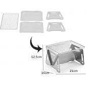 abordables Cuisine de camping-Barbecue pliant au charbon de bois, trous de ventilation faciles à installer en acier inoxydable, gril pliable pour les fêtes