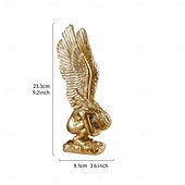 cheap Wall Sculptures-Gold Kneeling Angel Desktop Decoration, Resin Material Salvation Angel Sculpture, Handmade Craft for TV Background Wall, Entryway, Study, and Office Desk Decor