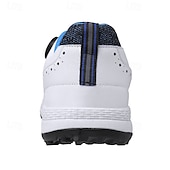cheap Men&#039;s Golf Shoes-Men&#039;s Modern White Golf Shoes with Blue Detailing, Lace-Up Design, Breathable Upper, Perfect for Professional Golfers