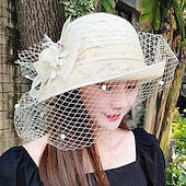 cheap Fascinators &amp; Hats-1950s Retro Vintage Hat Women's Valentine's Day Derby Ascot Horse Racing Festival Adults' Hat All Seasons