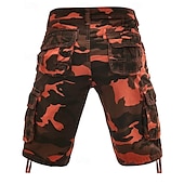 baratos Clássico-Homens Bermuda Cargo Shorts camuflados Calção Shorts de verão Bolso multi Bolso com aba camuflagem Côr Camuflagem Conforto Vestível Comprimento do joelho Ao ar livre Esporte Diário Moda Casual