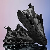 preiswerte Herren Laufschuhe-Sportliche Herren-Sneaker, auffälliges Flammen-Design in Schwarz und Rot, Sportschuhe zum Laufen und fürs Fitnessstudio