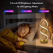 cheap Table Lamps-Modern Spiral LED Table Lamp Adjustable Brightness 3 Color Modes USB Powered Night Light for Bedroom Hall or Office Dormitory Decor Table Lamp