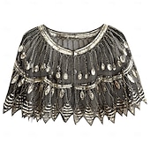 olcso Sálak és Kendők-Retró Ordító 20-as évek 1920-as évek sál Wrap Kendők A nagy Gatsby Flapper lány Flitter Rojt Női Farsang Esküvő Estély Álarcos mulatság Felnőttek Kendő