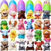 رخيصةأون عيد الفصح-12/24/36 قطعة من بيض عيد الفصح المملوء مسبقًا، مملوء بألعاب الحيوانات المحشوة، بيض عيد الفصح المملوء بألعاب الحيوانات المحشوة، بيض عيد الفصح البلاستيكي مع حشوات سلة الألعاب، لوازم جوائز الفصل الدراسي