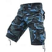 baratos Clássico-Homens Bermuda Cargo Shorts camuflados Calção Shorts de verão Bolso multi Bolso com aba camuflagem Côr Camuflagem Conforto Vestível Comprimento do joelho Ao ar livre Esporte Diário Moda Casual