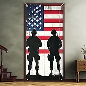 Χαμηλού Κόστους Γκαράζ &amp; Πινακίδες Πόρτας-4η Ιουλίου Διακοσμήσεις Πόρτας Ημέρας Βετεράνων Καλύμματα Πόρτας Αμερικανική Ταπισερί Πόρτας Κουρτίνα Διακόσμηση Φόντο Εσωτερική/Εξωτερική Πινακίδα Πόρτας για Πρόσοψη Ράντσο
