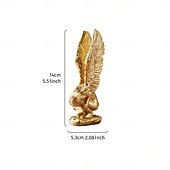 cheap Wall Sculptures-Gold Kneeling Angel Desktop Decoration, Resin Material Salvation Angel Sculpture, Handmade Craft for TV Background Wall, Entryway, Study, and Office Desk Decor