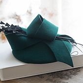billige Partyhatter-Hatter Ull Bryllup Årgang Med Sløyfe Hodeplagg Hodeplagg