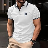 economico Polo classica da uomo-Per uomo Lettera Polo Sportivi Manica Corta Magliette polo Camicie con Colletto Business Casual Scuola All&#039;aperto Abbigliamento quotidiano Abbigliamento da casa Stampa 3D Estate Primavera Autunno