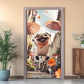 billiga Dörröverdrag-Rolig djur dansande dörrdekorationer dörröverdrag dörrgobeläng dörrgardin dekoration bakgrund inomhus/utomhus dörrbanner för främre dörr bondgård