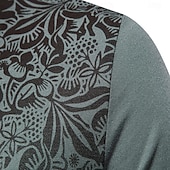 baratos Polo Elite Masculino-Homens Pólo Polo de malha Formal Trabalho Aberto para a Lateral Manga Curta Floral Botões Estampado Primavera Azul denim Branco Azul Marinha Verde cáqui Azul Claro Pólo