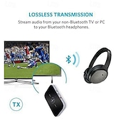 levne Bluetooth pomůcky-b6 bluetooth 5.0 vysílač přijímač 2v1 adaptér, bezdrátový audio adaptér aux 3,5mm jack rca stereo hudba do auta sluchátka reproduktor tv pc