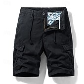 economico Classico-Per uomo Pantaloncini cargo Shorts Pantaloncini Estivi Coulisse Elastico in vita Multi-tasche Semplice Comodità Indossabile Lunghezza al ginocchio All&#039;aperto Sport Quotidiano Moda Casual Nero Cachi