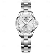 levne Quartz hodinky-olevs 3668 nové dámské quartzové náramkové hodinky stříbrný pevný ocelový řemínek vodoodpudivé svítící hodinky pro ženy jednoduchá móda dámské hodinky
