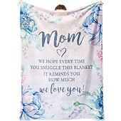 abordables Couvertures et plaids-couverture fête des mères, une lettre à maman, cadeau fête des mères, couverture douce et confortable, cadeau parfait pour maman, motif floral ou cœur, chaud et confortable