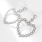 economico Orecchini-Per donna Orecchini a cerchio geometrico A cuore Moda Semplice Orecchini Gioielli Argento Per Matrimonio Feste 1 paio