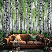 cheap Forest Tapestry-Landscape Forest Hanging Tapestry Wall Art Large Tapestry Mural Decor Photograph Backdrop Blanket Curtain Home Bedroom Living Room Decoration Birch Trees