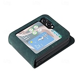 cheap Samsung Cases-Phone Case For Samsung Galaxy Z Flip 6 Z Flip 5 Z Flip 4 Z Flip 3 Back Cover Card Slot Shockproof Retro TPU PU Leather