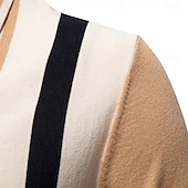 cheap Men's Elite Polo-Men's Polo Knit Polo Sweater Formal Work Turndown Short Sleeve Striped Vertical Stripes Stripe Buttons Spring Black Khaki Polo