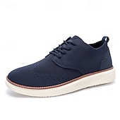 cheap Men&#039;s Sneakers-Men&#039;s Breathable Knit Brogue Sneakers - Casual Lace-Up Lightweight Shoes for Daily Wear &amp; Walking