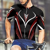 abordables Maillots pour hommes-Homme Maillot Velo Cyclisme Manche Courte Cyclisme Tee-shirt Maillot avec 3 poches arrière VTT Vélo tout terrain Respirable Séchage rapide Conception anatomique Mèche Jaune Rouge Bleu Des sports