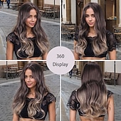 abordables Perruques Synthétiques Sans Bonnet-Perruque Synthétique Ondulé Curl en spirale Tresse Avec frange Fabriqué à la Machine Perruque 24 pouces A1 Cheveux synthétiques Femmes Epais Confortable Dégradé de couleur Multicolore Couleur mixte