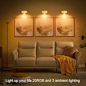 cheap Puck Lights-LED Wireless Picture Light, 20 RGB Color Magnetic Lights, Adjustable Timer Led Picture Frame Art Display Light, Wireless Gallery Display Wall Photo Light