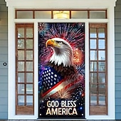 cheap 4th of July-4th of July Independence Day Door Decorations Door Covers American Door Tapestry Door Curtain Decoration Backdrop Indoor/Outdoor Door Banner for Front Door Farmhouse