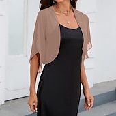 abordables enveloppes d&#039;invité de mariage-Écharpe Femme Élégant Sans manches Polyester Boléros de Mariage Avec Couleur unie Pour Soirée Printemps &amp; Été