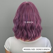 economico Parrucche trendy sintetiche-Parrucche sintetiche Ondulato Tessitura riccia Taglio asimmetrico Frangetta dritta A macchina Parrucca 14 pollici A1 Capelli sintetici Per donna Classico Comodo Colore Graduale e Sfumato Multicolore