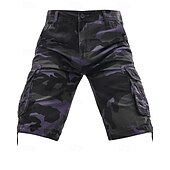 baratos Clássico-Homens Bermuda Cargo Shorts camuflados Calção Shorts de verão Bolso multi Bolso com aba camuflagem Côr Camuflagem Conforto Vestível Comprimento do joelho Ao ar livre Esporte Diário Moda Casual