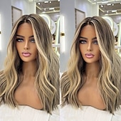 cheap Human Hair Lace Front Wigs-Remy Human Hair 5x5 Closure 13x4 Lace Front Wig Middle Part Brazilian Hair Wavy Blonde Multi-color Wig 130% 150% Density with Baby Hair Highlighted / Balayage Hair Natural Hairline 100% Virgin