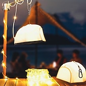 abordables Linternas y luces de camping-Luces LED para exteriores, cadena de luces, luces para carpa, almacenamiento rápido, cadena de luces para acampar de 15 m con 9 modos, impermeable, tipo C, 4000 mAh, recargable, lámpara LED portátil
