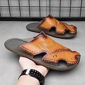 abordables Sandales décontractées-Sandales d&#039;extérieur en similicuir pour hommes avec semelle robuste et design respirant – chaussures confortables pour la randonnée et les vêtements décontractés