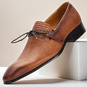 abordables Chaussures de Costume Classiques-chaussures oxford en cuir véritable marron clair pour hommes – chaussures habillées à lacets à motif crocodile vintage pour le derby du Kentucky et les occasions spéciales