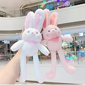 economico Decorazioni pasquali-regalo di pasqua per bambini peluche coniglio che si solleva, giocattoli coniglietto pasquale che si solleva, portachiavi coniglio divertente con design elastico e interattivo, ciondolo coniglio che