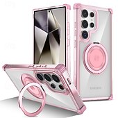 abordables Coques Samsung-téléphone Coque Pour Samsung Galaxy S24 Ultra Plus S23 Ultra Plus S22 Plus Ultra Coque Arrière avec Support Magnétique Antichoc Rétro PC