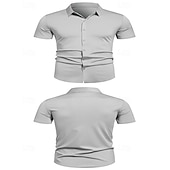 cheap Men&#039;s Non Iron Shirts-Men&#039;s Dress Shirt Button Up Shirt Plain Wedding Party Black White Red Blue Short Sleeve Lapel Spring &amp;  Fall Clothing Apparel