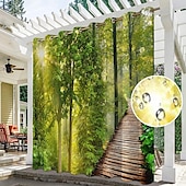 cheap Waterproof Curtains-Waterproof Outdoor Curtains for Indoor Wedding Patio Thick Privacy Grommet Curtains for Wedding Bedroom, Living Room, Porch, Pergola, Cabana