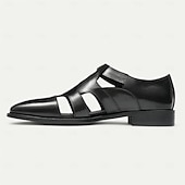 economico Sandali in pelle premium-sandali da pescatore in vera pelle da uomo con doppi cinturini monk - calzature eleganti per abbigliamento casual da lavoro ed eventi