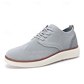 cheap Men&#039;s Sneakers-Men&#039;s Breathable Knit Brogue Sneakers - Casual Lace-Up Lightweight Shoes for Daily Wear &amp; Walking