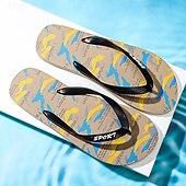 cheap Vacation Sandals-Men&#039;s Camouflage Flip-Flops with Durable Rubber Sole - Perfect for Outdoor and Beach Activities